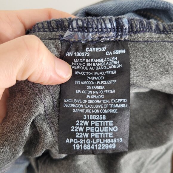 Lee Plus Women's Blue Cotton Mid Rise Slim Fit Stright Leg Denim Jeans Size 22W - Picture 16 of 16